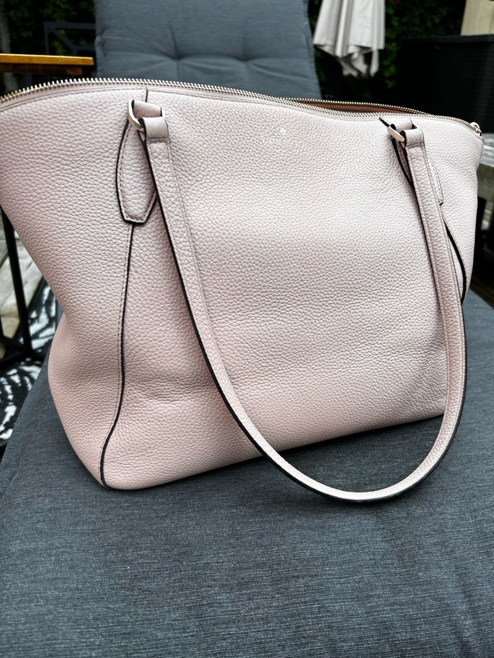 Kate Spade Set! New York Blush Pink Pebbled Leather Slouchy Tote Bag and pouch